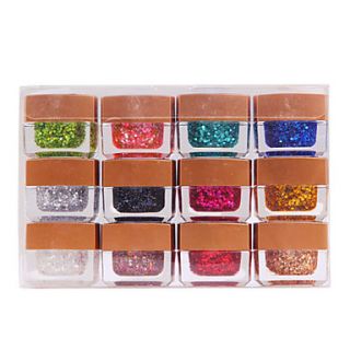 12 Colored Glitter Sequin Builder Gel Nail Art 8ml