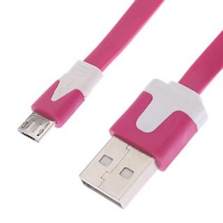 Flat USB Charging Cable and Micro USB V8 Port for Samsung Galaxy S4 I9500 and others (Assorted Colors)