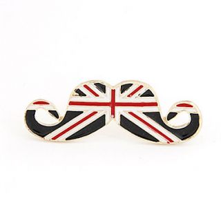 Alloy Acrylic Zircon Mustache UK Flag Pattern Ring (Assorted Colors)
