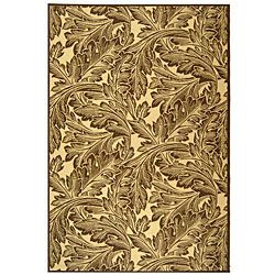 Indoor/ Outdoor Acklins Natural/ Chocolate Rug (710 X 11) (IvoryPattern FloralMeasures 0.25 inch thickTip We recommend the use of a non skid pad to keep the rug in place on smooth surfaces.All rug sizes are approximate. Due to the difference of monitor 