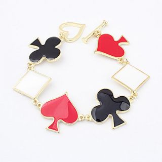 Alloy Acrylic Playing Cards Pattern Bracelet(Assorted Colors)