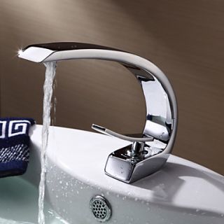 Contemporary One Handle One Hole Hot and Cold Water Bathroom Sink Faucet