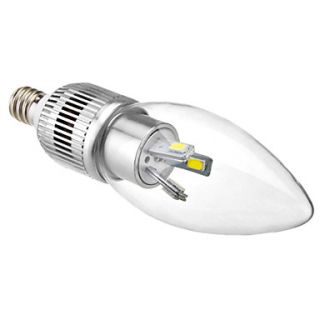 E12 3W 6x5630SMD 200 220LM 5800 6500K Natural White Light LED Candle Bulb (110 240V)
