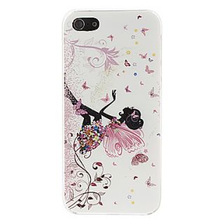 Butterfly and Girl Pattern Hard Case for iPhone 5/5S