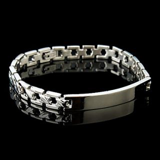 Mens Fashionable Stainless Steel Bracelet (Silver)