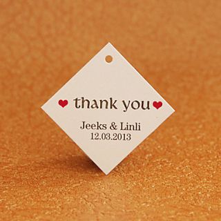 Personalized Rhombus Favor Tag   Thank You (Set of 30)