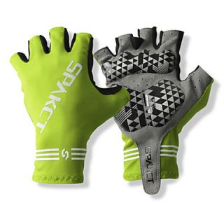 SPAKCT S13G03 Durable Polyester and Vinylal Materials Half Finger Gloves Design for Cycling Bicycle Green