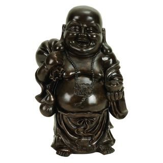 Polystone Buddha Home Decor (Antique brown with traces of black  21 inches high x 14.50 inches wide x 11.50 inches deep Material  Polystone Color Antique brown with traces of black  )
