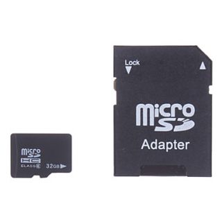 32GB Micro SD/TF SDHC Memory Card and Micro SD SDHC to SD Adapter