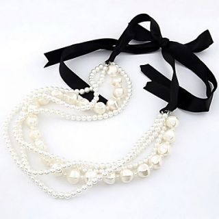 Fashion Alloy and Resin with Imitation Pearl Necklace
