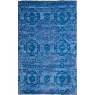 Safavieh Handmade Wyndham Blue Wool Rug (10 X 14)