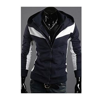 Mens Contrast Colors Two Pieces Like Hoodie Jacket