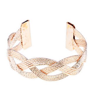 Stripe Carve Braided Bangle Cuff (Assorted Color)