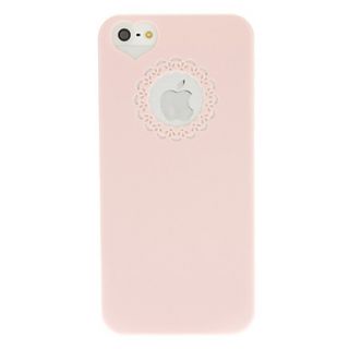 Pink PC Hard Case with Engraving Flower and Heart Shaped Hole Site for iPhone 5/5S