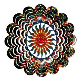 Next Innovations Kaleidoscope Sun Face Wind Spinner Stained Glass  