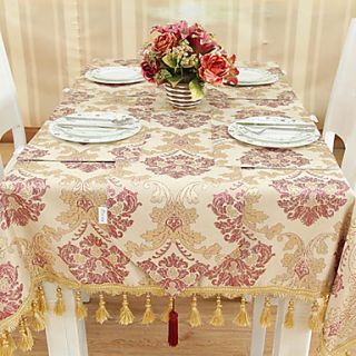 European Style Red and Golden Floral Table Cloth