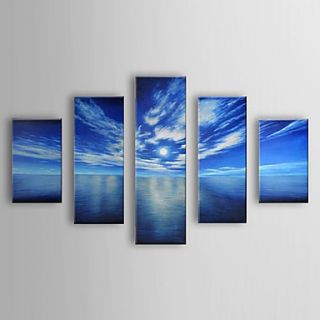 Hand Painted Oil Painting Landscape Sea with Stretched Frame Set of 5 1306 LS0318