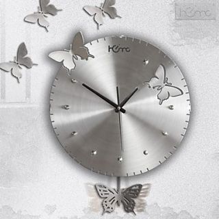 19H 3D Butterfly Aluminum Wall Clock