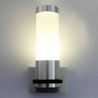 1W Modern Led Wall Light with Cylinder Brushed Aluminium Body