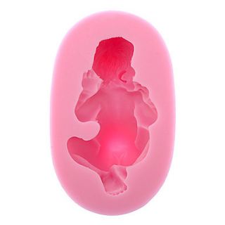 3D Sleeping Baby Shaped Silicone Cookie Biscuit Mold