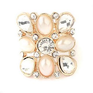 Charming Alloy With Rhinestone/Pearl Womens Ring