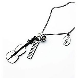 Fashion Alloy With Violin Shaped Pendant Womens Necklace