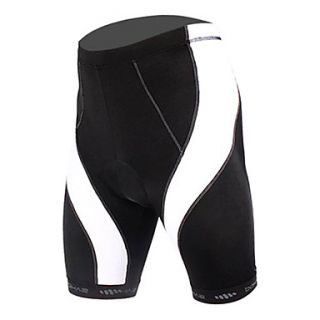 Polyester and Spandex Short Sleeve Quick Dry Mens Pro Cycling 1/2 Shorts(Black and White Stripe)