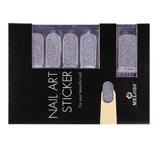 14PCS Nail Art Stickers Pure Color Glitter Powder Series (Gray)