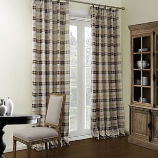 (Two Panels) Mediterranean Plaid Lined Blackout Curtain