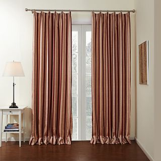 (One Pair) Mediterranean Rust Striped Lined Blackout Curtain