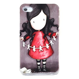 Joyland Lovely Girl with Paper cut Pattern Hard Case for iPhone 4/4S
