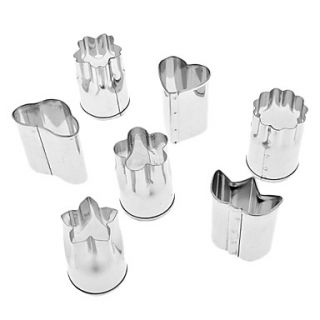 Flower Shaped Stainless Steel Cookie Cutters Set (7 Pack)