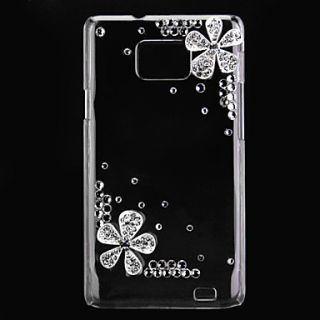 Exquisite Flower Pattern Hard Case with Rhinestone for Samsung Galaxy S2 I9100