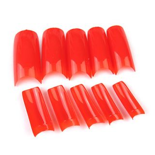 500PCS Red Pure Color French Full Cover Nail Tips