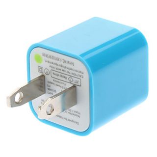 USB Power Charger Adapter for Mobile Phones (Assorted Colors, US Plug, 5V 1A)
