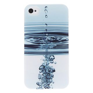 Water Spray Pattern Transparent Frame Hard Case for iPhone 4/4S