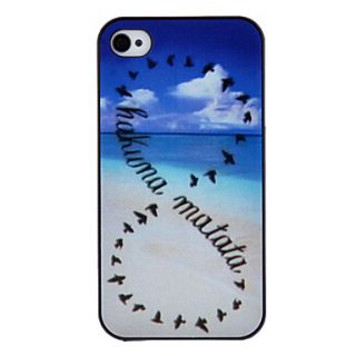 Wild Geese Coloured Drawing Pattern Black Frame PC Hard Case for iPhone 4/4S