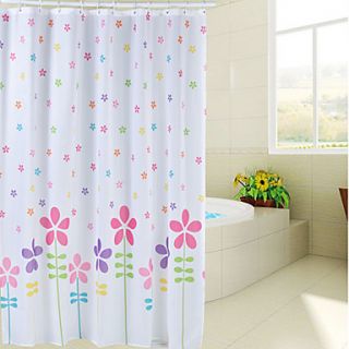 New Type Floral Pattern Polyester Shower Curtain