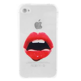 Hot Lips Transparent Printing Soft Shell for iPhone 4/4S