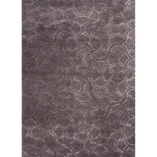 Hand tufted Transitional Tone on tone Gray/ Black Rug (5 X 8)