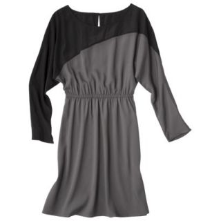 Mossimo Womens Long Sleeve Colorblock Dress   Gray/Flint XS