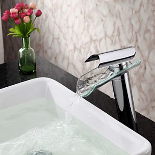 Contemporary Glass Spout Single Handle Waterfall Faucet