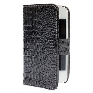 Alligator Pattern PU Leather Case with Magnetic Snap for iPhone 4/4S
