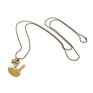 Korean version of the retro long section of snow bunny sweater chain necklace N42