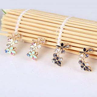 Small fresh big circle earrings Korean fashion earrings ear jewelry woman cute butterfly diamond (random color)