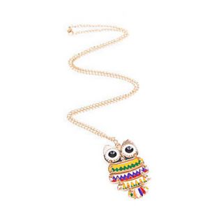 Japanese and Korean fashion jewelry colored owl sweater chain necklace N167