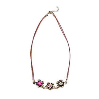 European and American jewelry wholesale cute candy colored flower sweater chain necklace N211