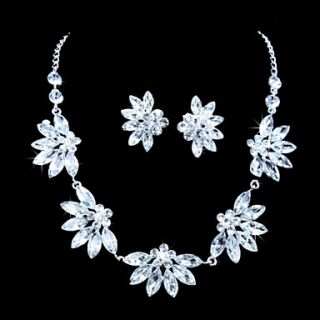 Nice Alloy Silver Plated With Clear ZirconRhinestone Wedding Bridal Jewelry Set(Including Necklace,Earrings)