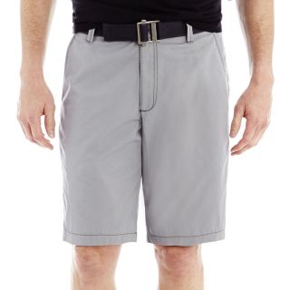 Lee Belted Flat Front Shorts, Silver, Mens