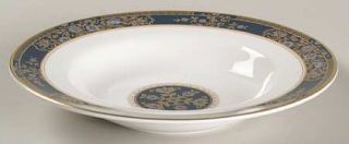Royal Doulton Carlyle Large Rim Soup Bowl, Fine China Dinnerware   Blue Flowers,